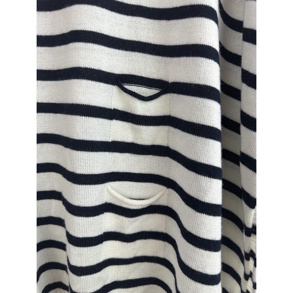 NWT MER SEA OS Catalina Traveler Sweater Side Slits Navy Stripe Boxy Mersea - Picture 8 of 14